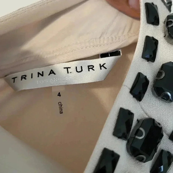 Trina Turk Beaming Jeweled Embellishments V-Neckline Shift Dress(4) - Picture 11 of 12